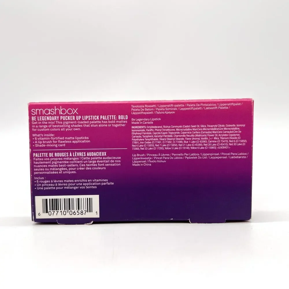 SMASHBOX Be Legendary Pucker Up Lipstick Palette Bold Matte Shades 0.14oz NEW